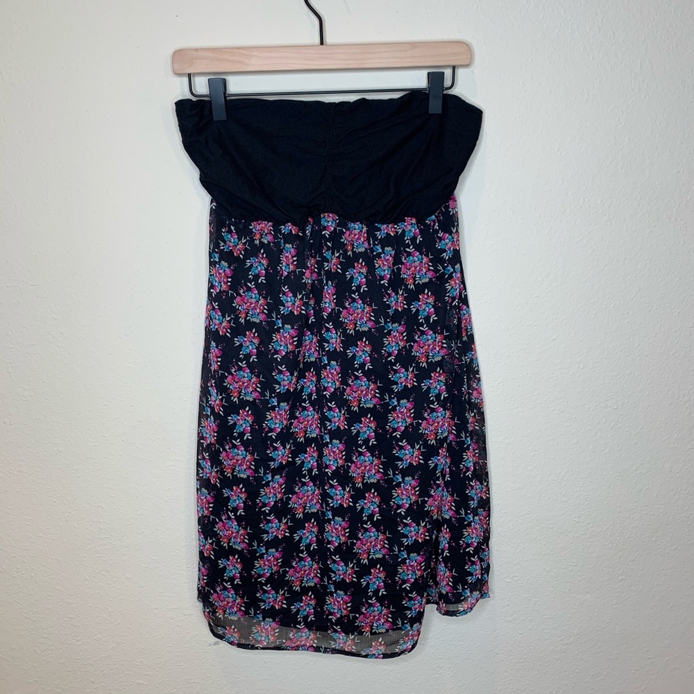 Express | Strapless Floral Dress | Medium
